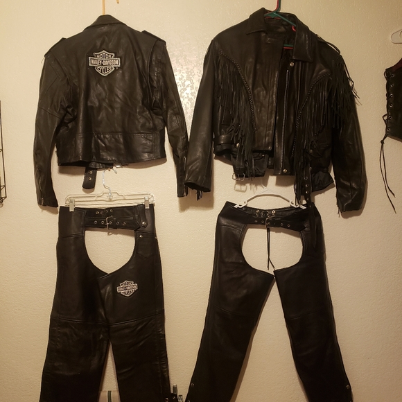 Other - Leather jacket, chaps, and outfit
